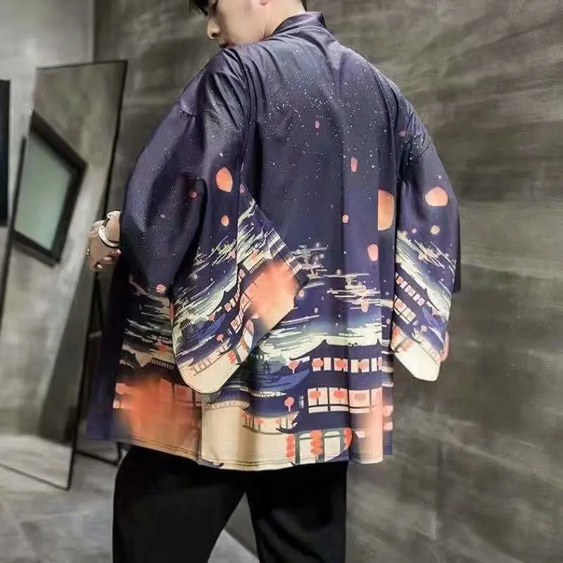 Yukata женский Кимоно Кардиган для мужчин традиционное японское кимоно унисекс