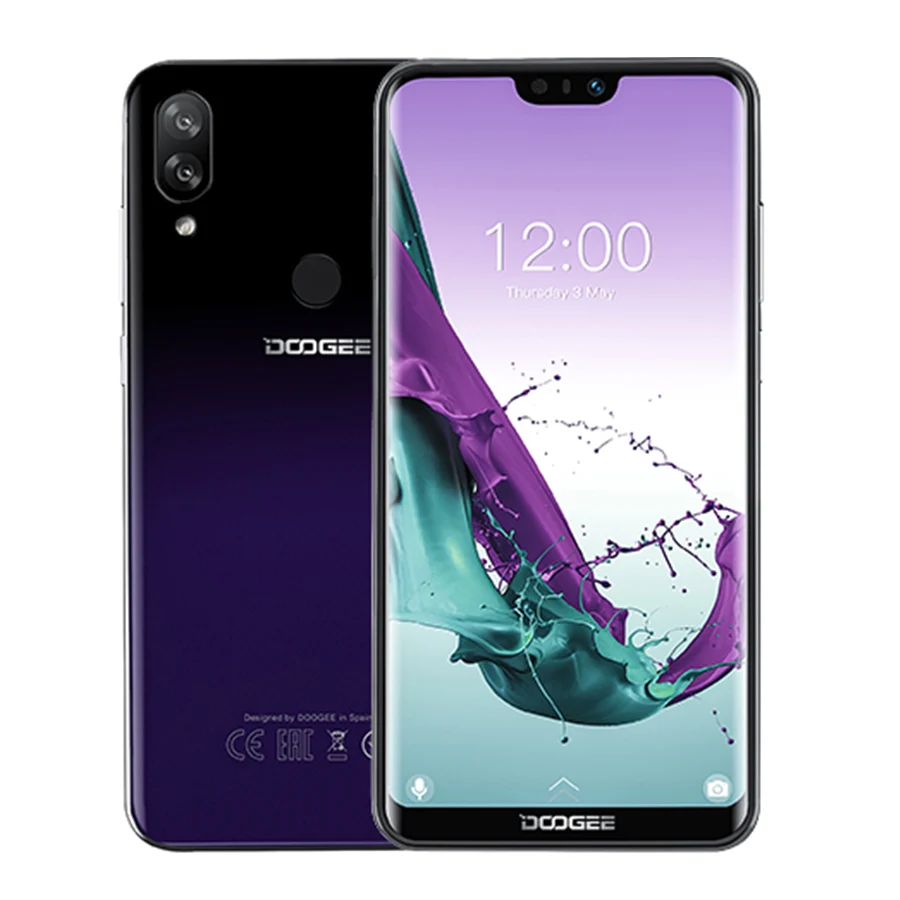 Phantin Purple DOOGEE N10 мобильный телефон 19:9 дисплей 16 МП фронтальная камера Восьмиядерный Dual SIM 3 ГБ 32 ГБ 5,84 ''FHD+ 3360 мАч Android 8,1 4G LTE телефон - Цвет: Phantin Purple