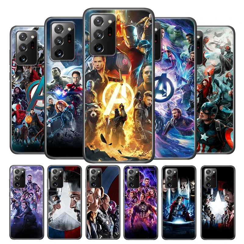 

Marvel Avengers hero For Samsung Note 20 Ultra Plus 10 9 8 F52 M62 M60 M31 M01 Core Silicone Soft Black Phone Case