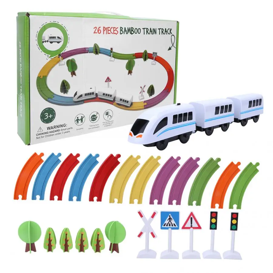 Строительный блок трек поезд игрушка Детские поезда железная дорога модель