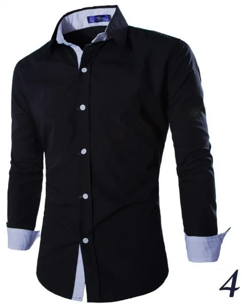 Новая рубашка с длинными рукавами для мужчин повседневные рубашки отложным