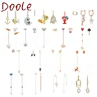 Модные ювелирные изделия SWA1:1, Симпатичные Асимметричные женские серьги в виде краба, звезды, воздушного шара, белого кролика, бокала вина, бабочки, летучей мыши, маленькой утки