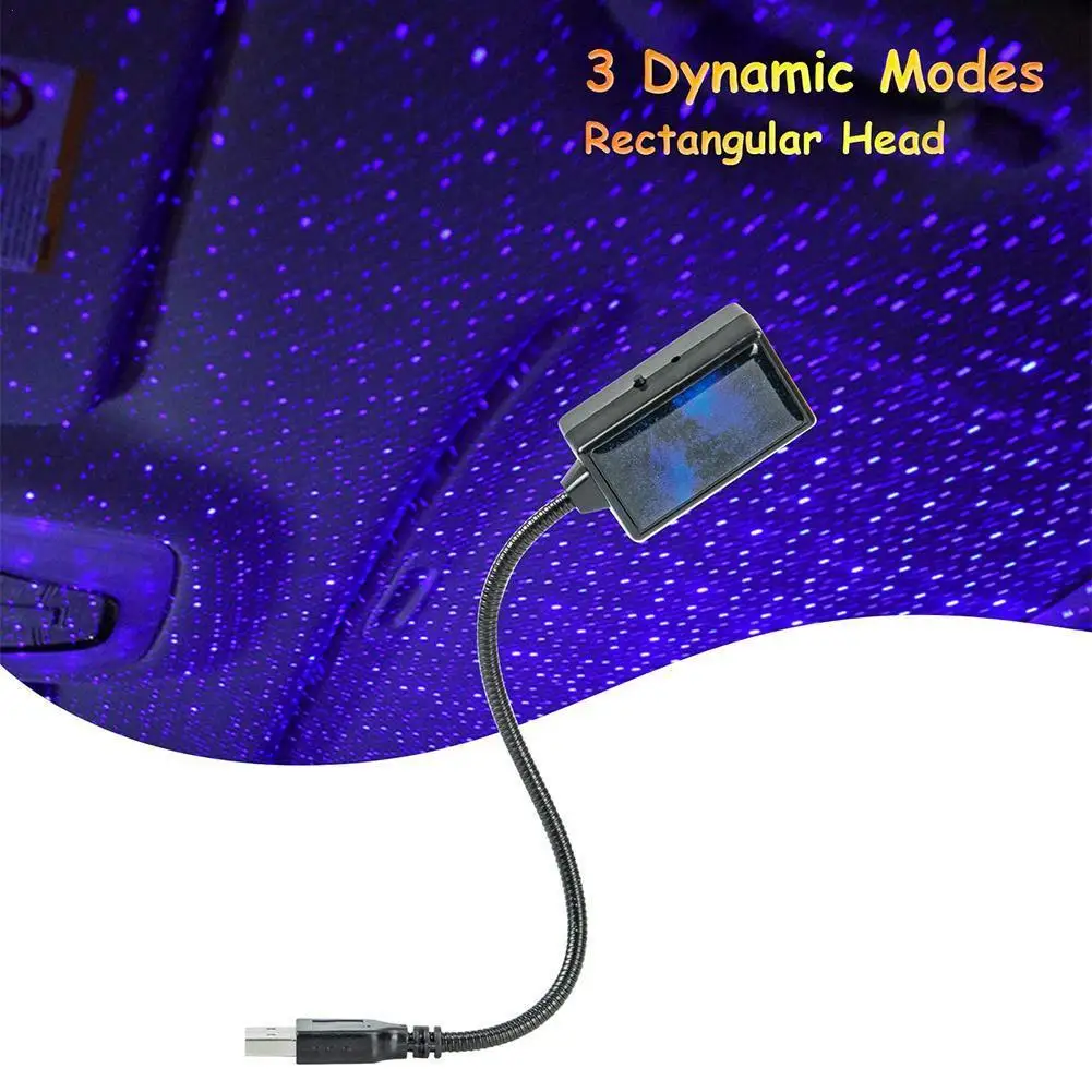 

2 heads Starry Light Car Interior Mini LED Star Auto Lamp Lights USB Ambient Roof Projector Night Decoration Atmosphe A2O0