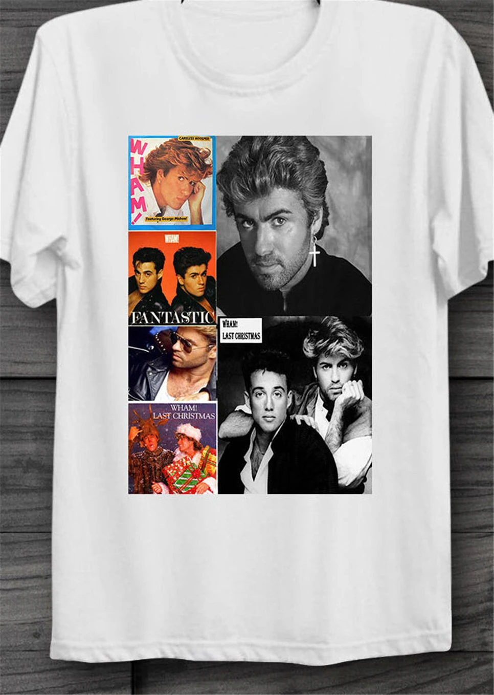 Джордж Майкл плакат последний Рождество Wham идеальный подарок унисекс футболка