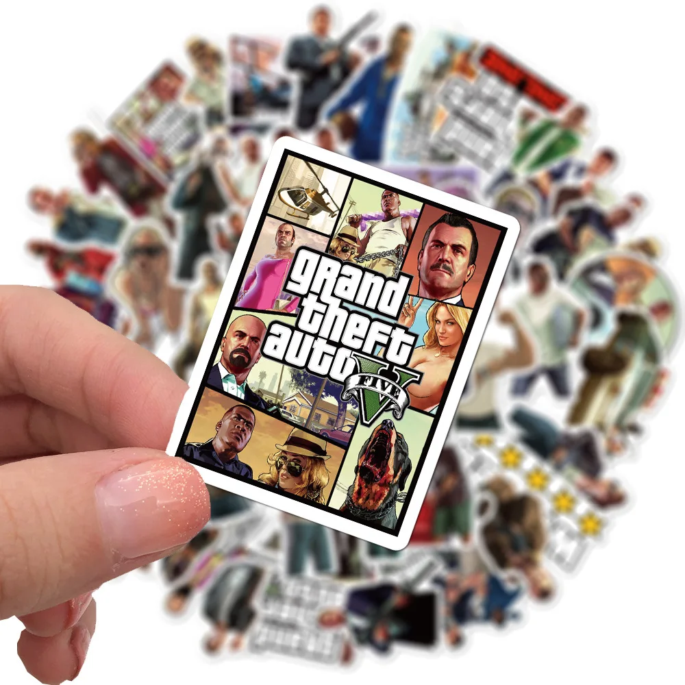 103050pcs game gta stickers graffiti travel luggage guitar laptop bike waterproof cool classic stickers decal joke for kid toy free global shipping