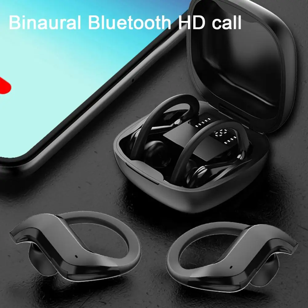 

ABS MD03 TWS Bluetooth 5.0 Earphones LED Digital Display 9D HiFi Stereo Ear Hook Wireless Headset Noise Reduction for Sports