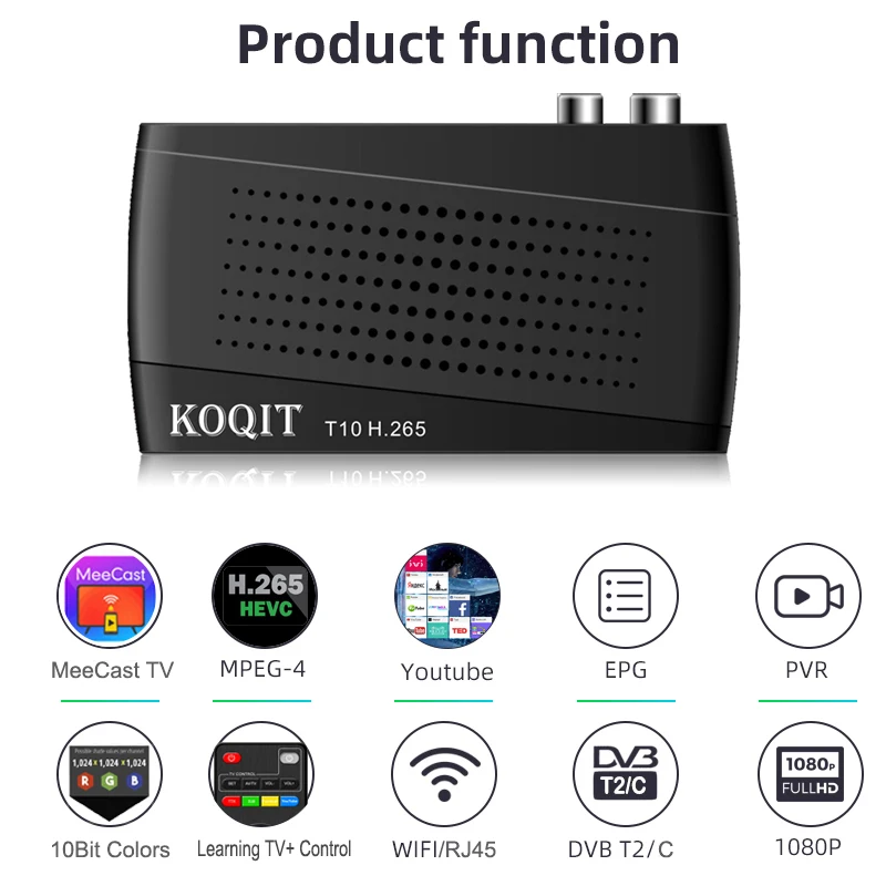 Цифровой наземный декодер MeeCast H.265 HEVC DVB T2 Италия 10-битный тюнер стандартная фта