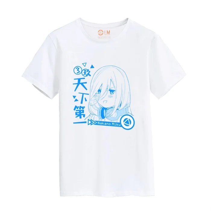Футболка для косплея аниме The Quintuplets Go Toubun no Hanayome Nakano Miku мужская и женская