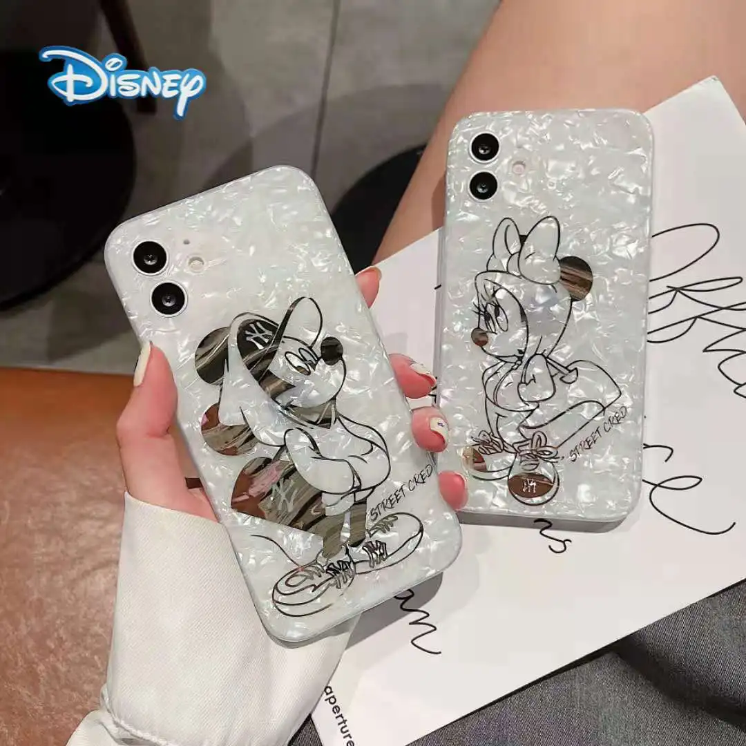 

Disney Mickey Minnie Cartoon Mobile Phone Case for iPhone 13 12 11 Pro Max Mini XR XS Plus Cute Couples Cellphone Back Covers