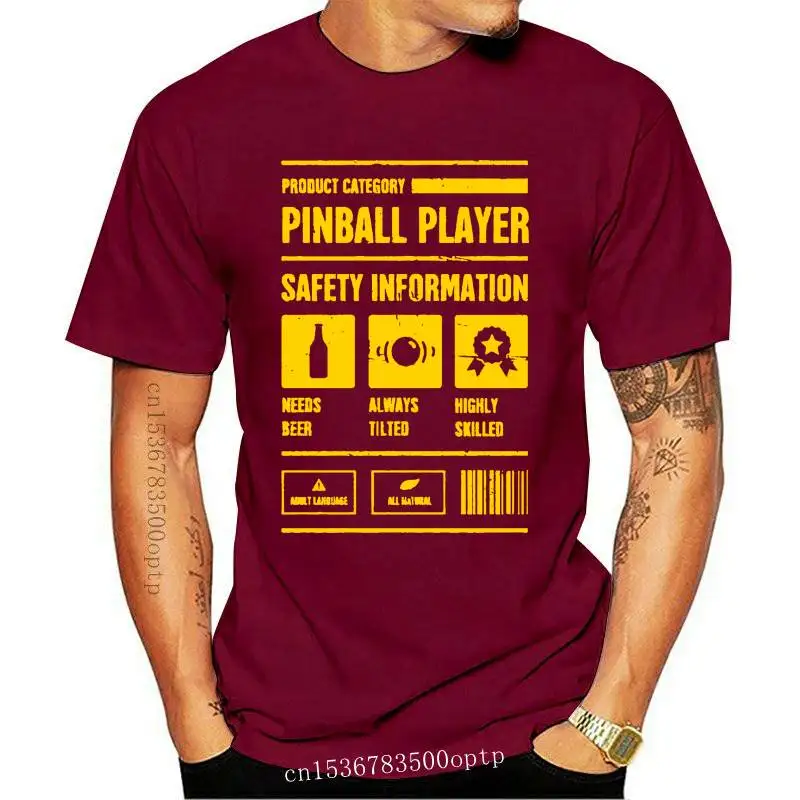

New Men t-shirt Pinball Player Safety Information tshirt Women t shirt