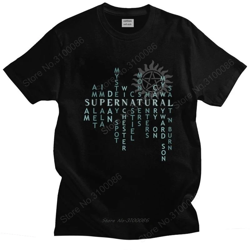 

Supernatural Hunter Quote T Shirt for Men Pre-shrunk Cotton Tees Winchester Bros Life Tshirts Short-Sleeve Urban T-shirt