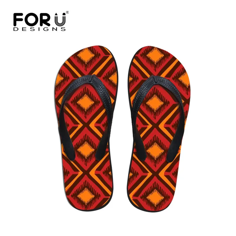Y4616AB FORUDESIGNS Вьетнамки в африканском стиле; женские шлепанцы; сандалии на плоской подошве; женские домашние уличные Вьетнамки; женские сандалии в африканском стиле - Цвет: Y4616AB