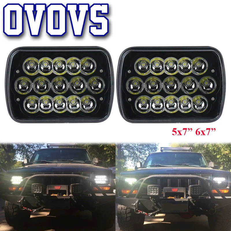 H4 фар 7x6 квадратный светодиодный фары дальнего света для JEEP CHEROKEE грузовики