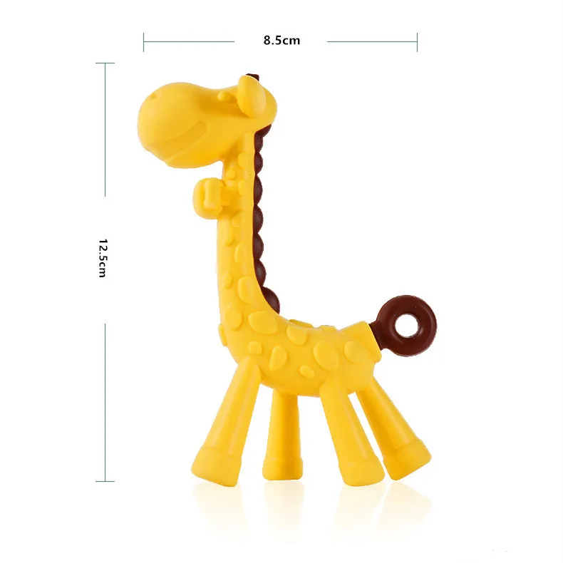 Mordedor de silicona suave con dibujos animados para beb&eacute;, mordedor seguro sin BPA para dentici&oacute;n de beb&eacute;, varilla Molar de cervatillo, juguetes para morder-5