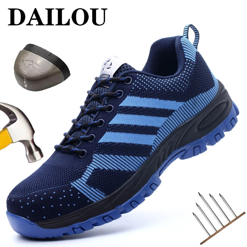 

Защитные рабочие ботинки, обувь для мужчин, неразрушаемые стальные ботинки с носком, всесезонные рабочие ботинки, Рабочая обувь для безопас...