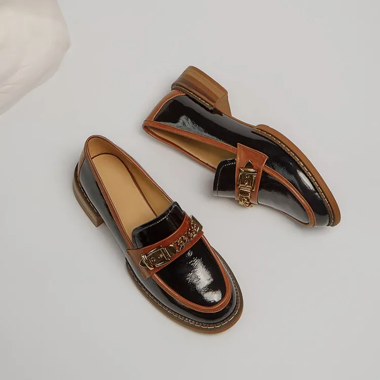 

MLJUESE 2021 Women Pumps Soft Cow leather Autumn Spring Slip on Black Color Round toe Metal Decoration high heels pumps