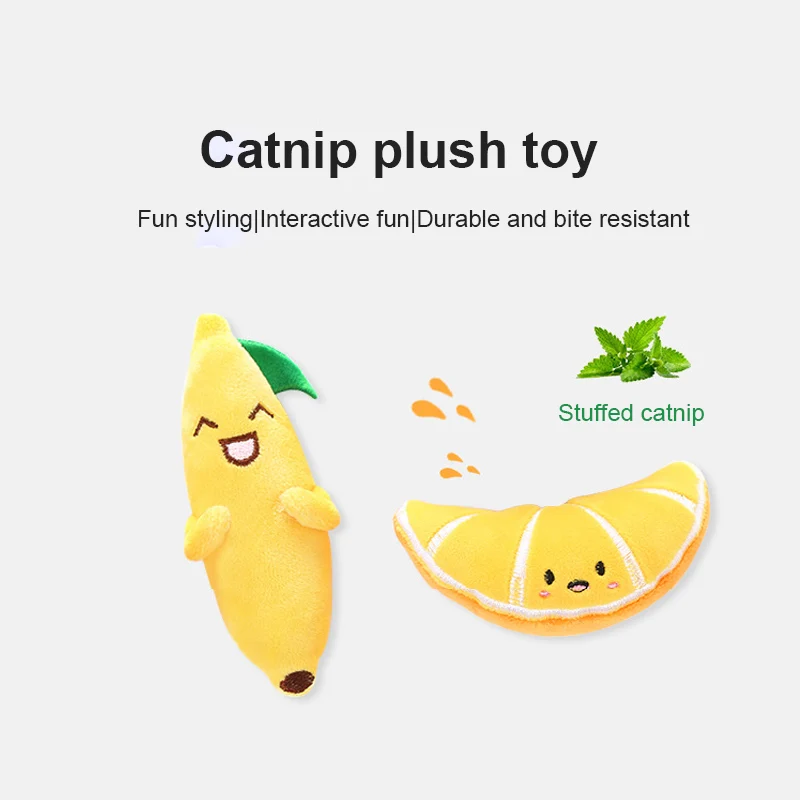 Кошка собака плюшевая игрушка мультяшный милый фрукт пищевая форма укуса