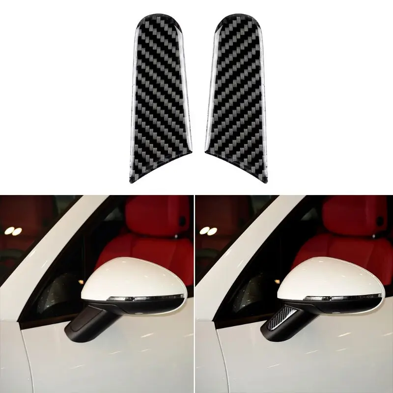 

2021 New 2pcs For Porsche Macan Accessories 2017 2018 2015 2016 Rearview Mirror Decoration Repair Carbon Fiber 3D Car Stickers