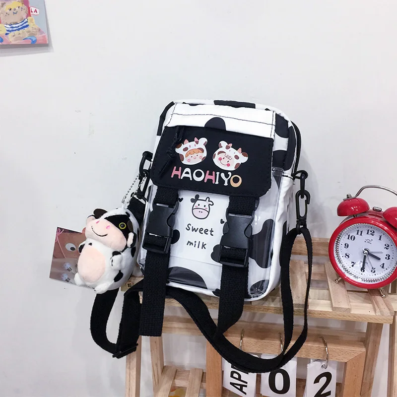 

Nylon Mini Women Luxury Designer Handbags Shopper Bags 2021 High Quality Fashion Japanese Style Dairy Cow Pattern Crossbody Bags