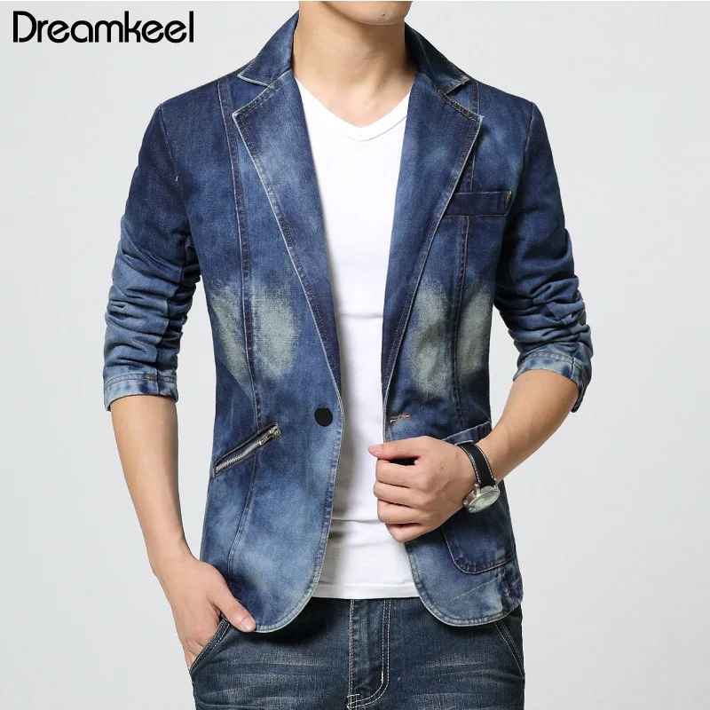 Новый весенний модный брендовый мужской блейзер 2019 мужские трендовые джинсовые