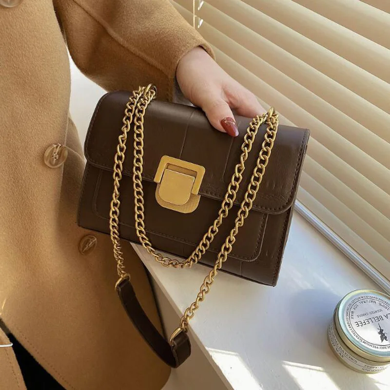 

Popular Chain Strap Crossbody Bags For Women Fashion Flap Shoulder Bag PU Leather Designer Handbags Women's Messenger Bags