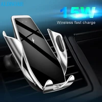15w wireless car charger qi automatic clamping mount for iphone 13 12 11 xs xr x 8 samsung s21 s20 fast charging phone holder