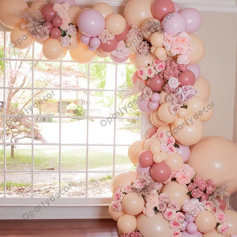 

141pcs Cream Peach Apricot Balloon Garland Arch Kit for Baby Shower Girl Kid Happy Birthday Party Wedding Decoration Accessories