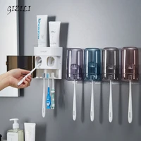 wall mounted magnetic bathroom storage toothbrush holder toothpaste dispenser toothpaste squeezer dustproof bathroom accessories