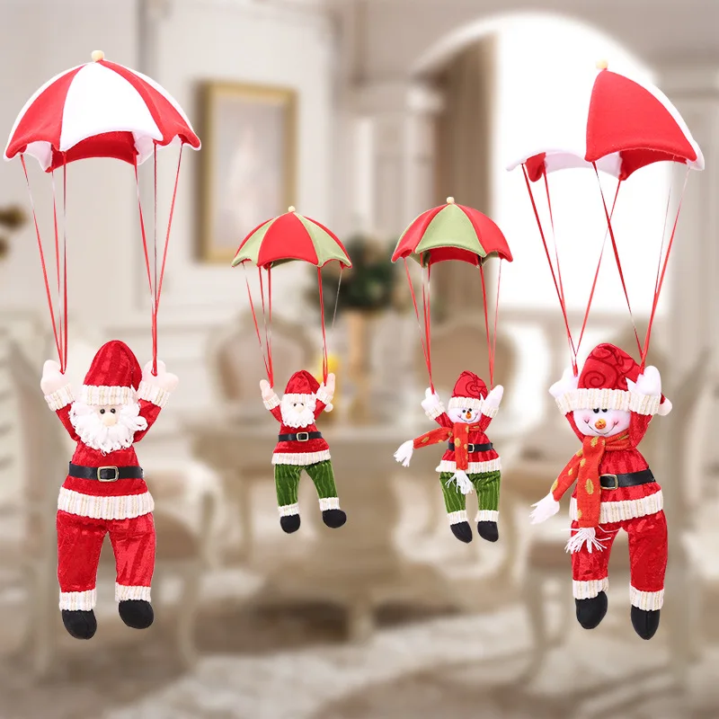 

Рождественские домашние потолочные украшения, парашют, 24 см, Санта-Клаус Smowman, новогодний подвесной кулон, рождественские украшения