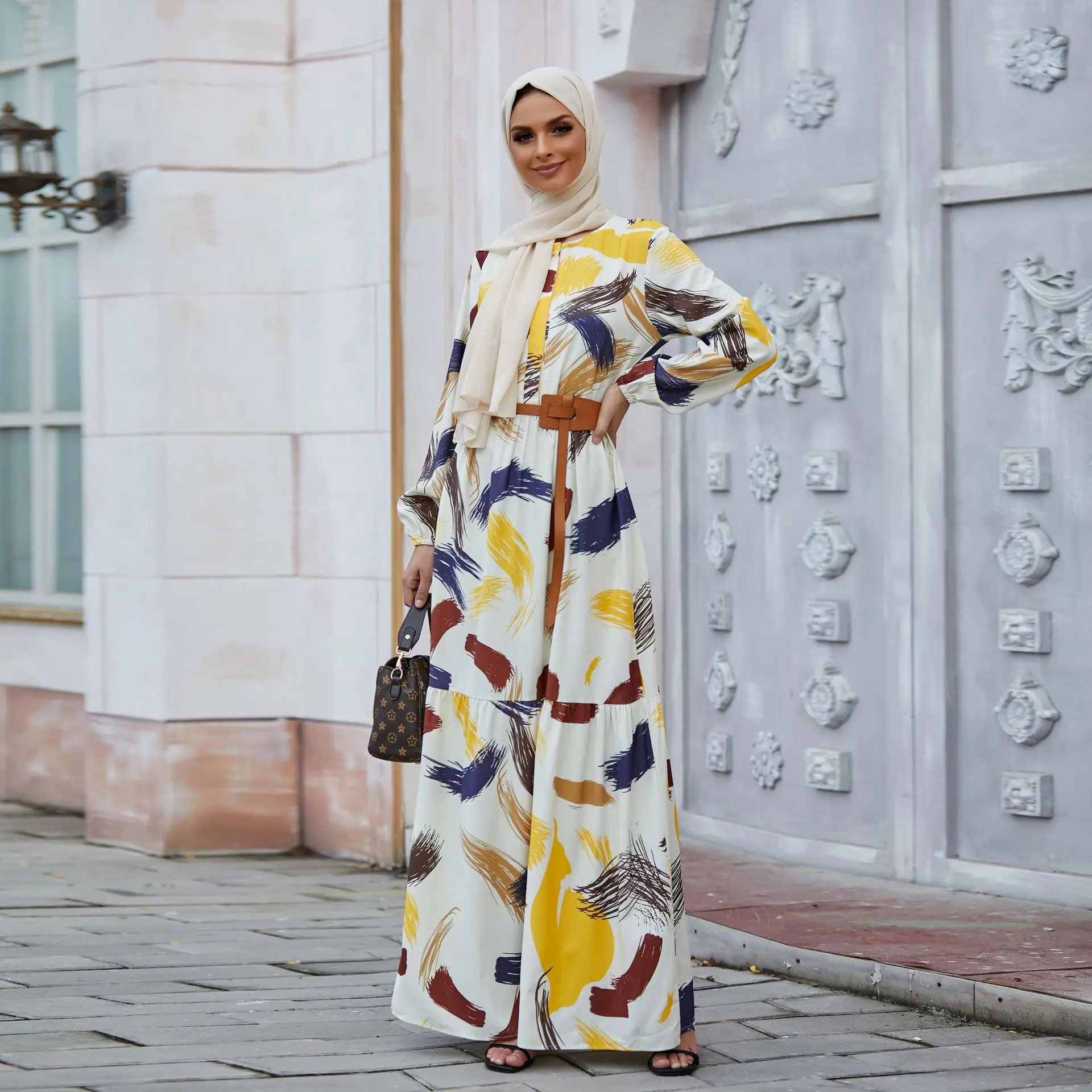 

Abaya Dubai Turkey Muslim Fashion Hijab Dress Kaftan Islam Clothing African Maxi Dresses For Women Vestido Robe Musulman De Mode