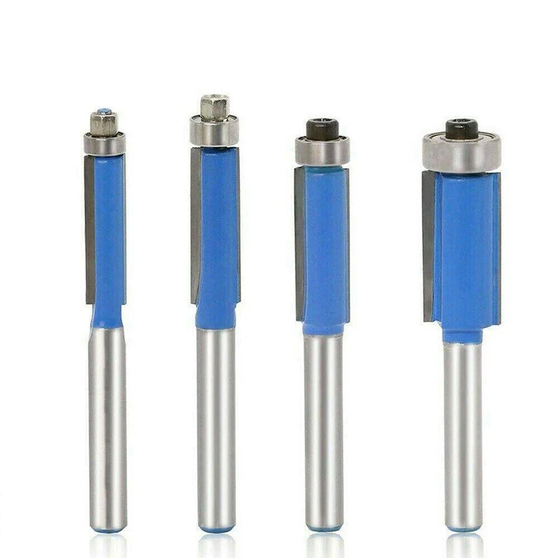 

Durable 4Pcs 1/4" Shank Woodworking Router Bits Woodwork Milling Tool for Trimming Machine Straight Flush Trimming Cutting Tool