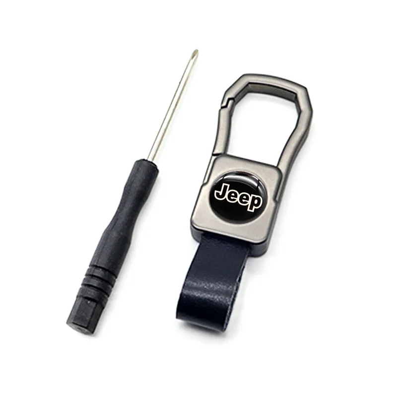 

Wear leather car keychain, fashionable new product keychain, zinc alloy metal keychain, suitable for Jeep- cars