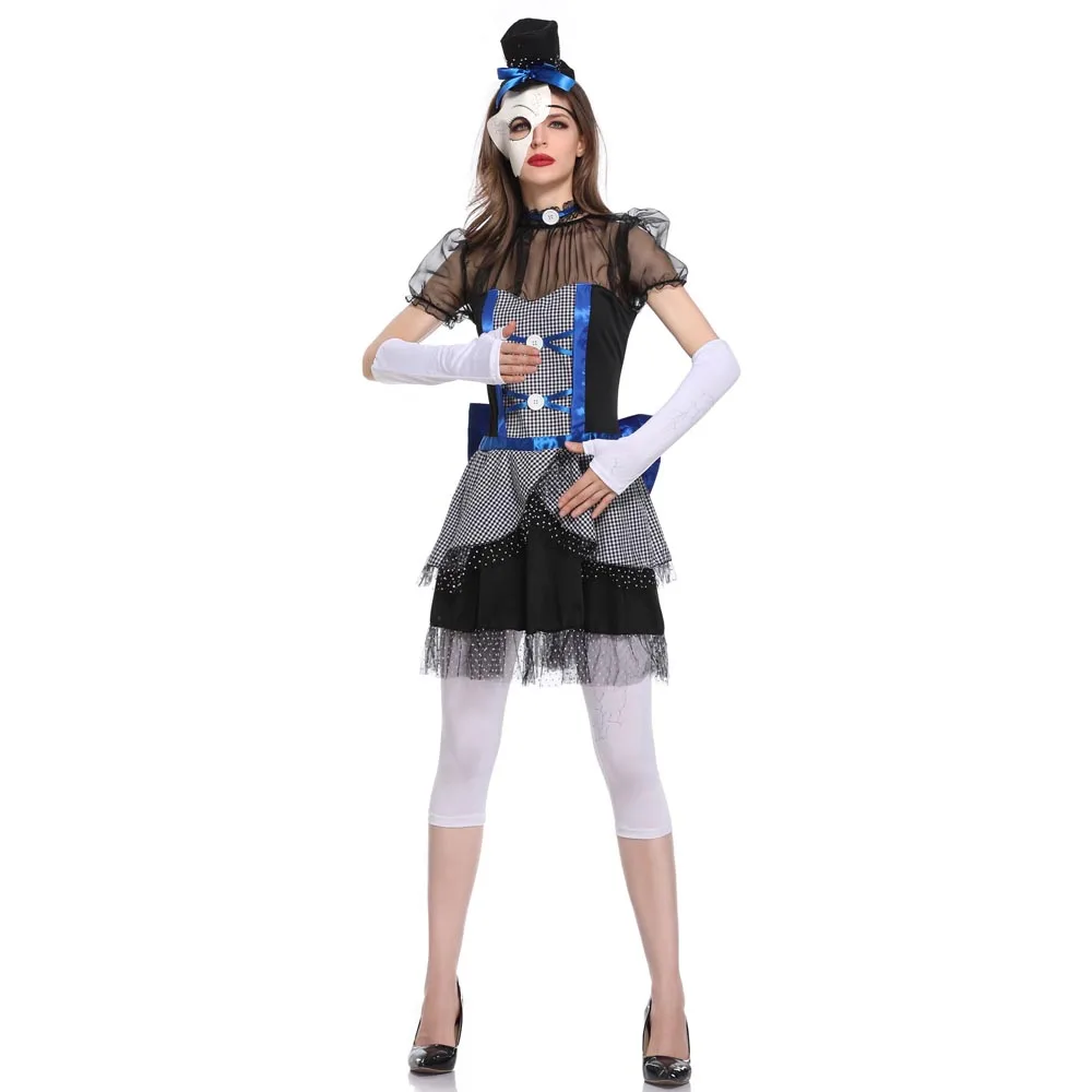 

Funny Halloween Costumes Horror Clown Costume Vampire Ghost Bride for Women Halloween Party Cosplay Devil
