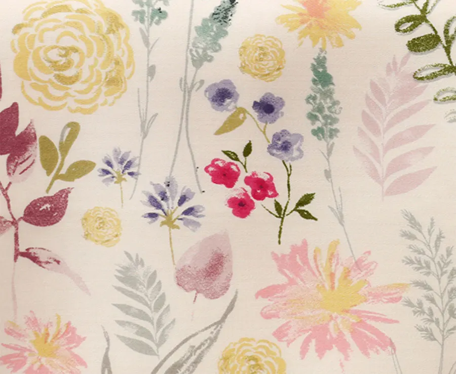 Пастораль с милыми цветами Комплект постельного белья желтый фиолетовый