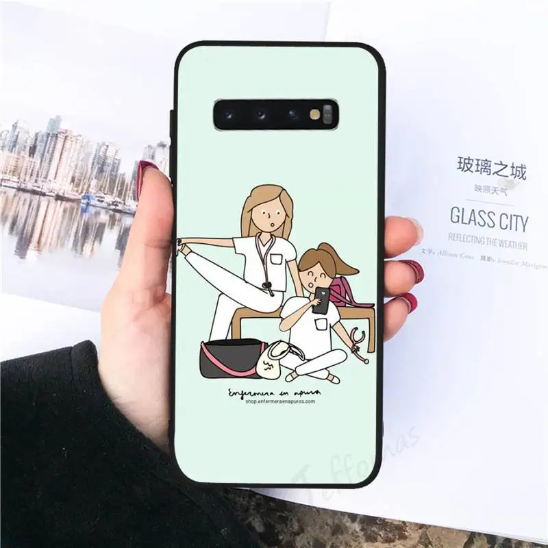 

Spain Cartoon Medicine Doctor Nurse Phone Case For Samsung galaxy S 8 9 10 20 21 30 A 30 50 51 70 note 10 plus Ultra 5g