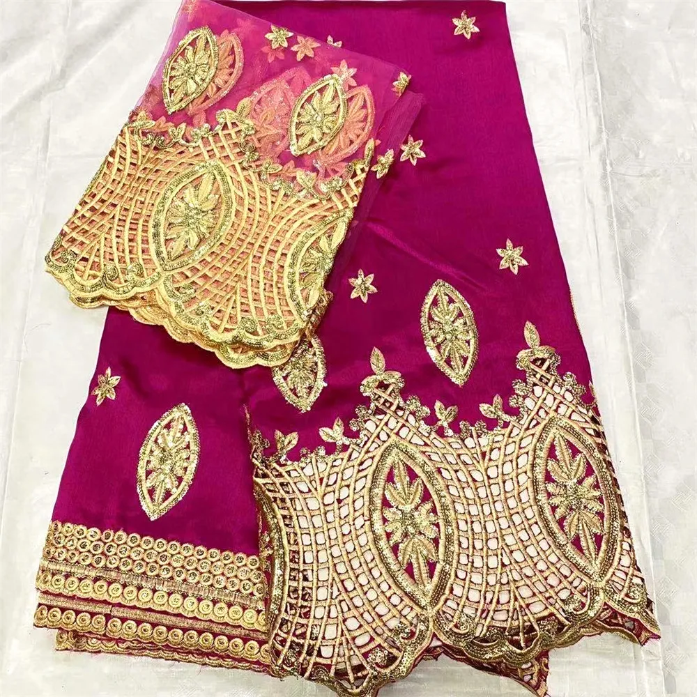 Блестки Африканский Джордж кружево с шелковой тканью нигерийская блузка обертка