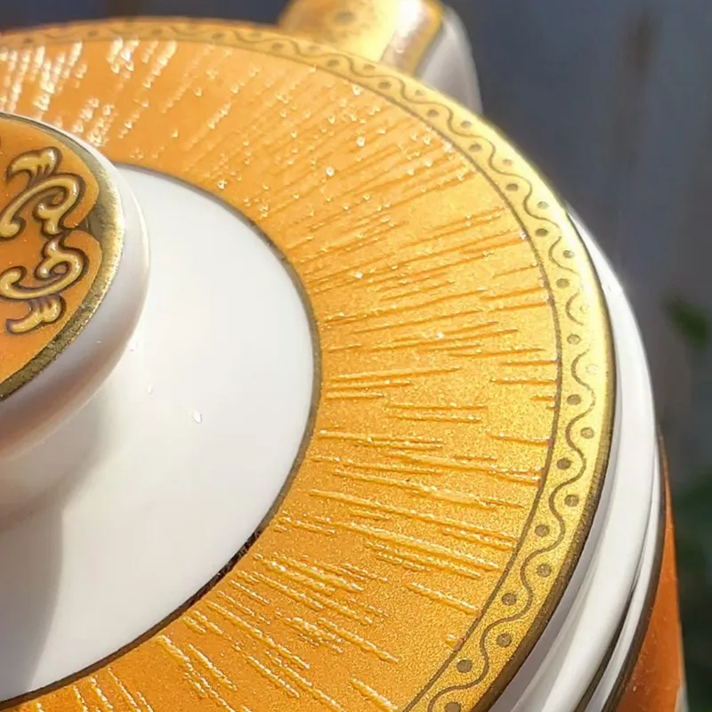 Taza de t&eacute; de porcelana China de hueso de gama alta, vaso de regalo de gran capacidad con tapa, taza de t&eacute; Simple para reuniones, 550ml-4