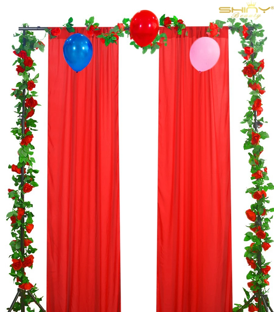 Красный отвесный фон шторы 29x78 дюймов отвесная занавеска для двери оконная