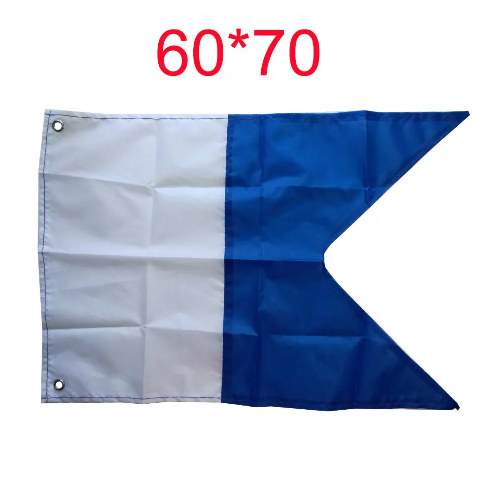 60x70cm Blue Большой Dive флаг лодки международный знак Универсальный Дайвинг лодка плавающий флаг с металлическими Люверсами клубный логотип индивидуальный флаг - Цвет: 60x70cm Blue