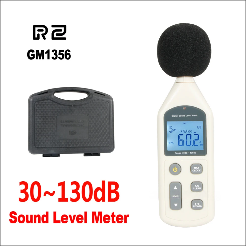 RZ Sound Level Meter Digital Decibel Audio Noise Tester GM1356 30-130dB 