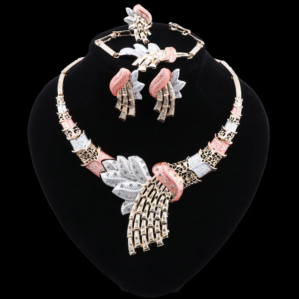 Крупные ожерелья и серьги с африканскими бусинами золотого цвета ювелирные