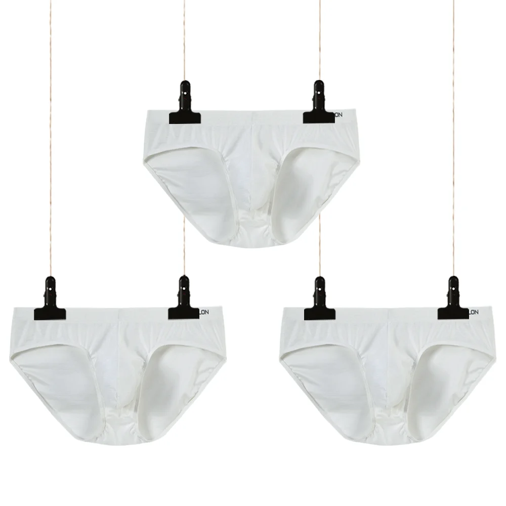 Men's Briefs Sexy Bikini Nylon Comfortable Breathable Men Panties Male Soft Underwear Solid Color 3PCS