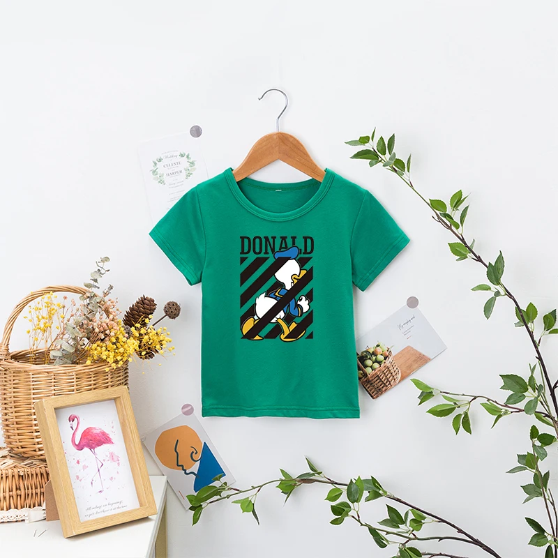 

Cartoon Kid's T-shirt Donald Duck Minnie Mouse Best Friendship Summer Cotton White Short Sleeve Tshirt Baby Girls Boys Tee Tops