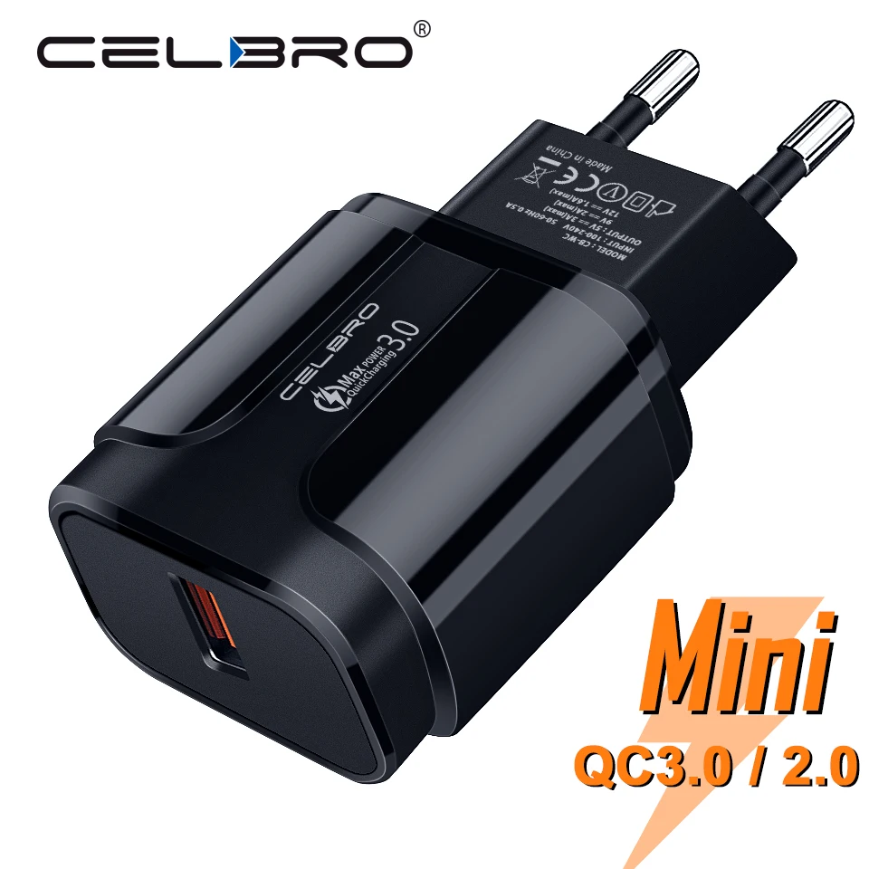 18 Вт Usb зарядное устройство Быстрая зарядка 3,0 QC3.0 портативный зарядный разъем ЕС США адаптер для mi 9 T CC9 A3 красный mi Note 7 K20 Iphone зарядное устройство