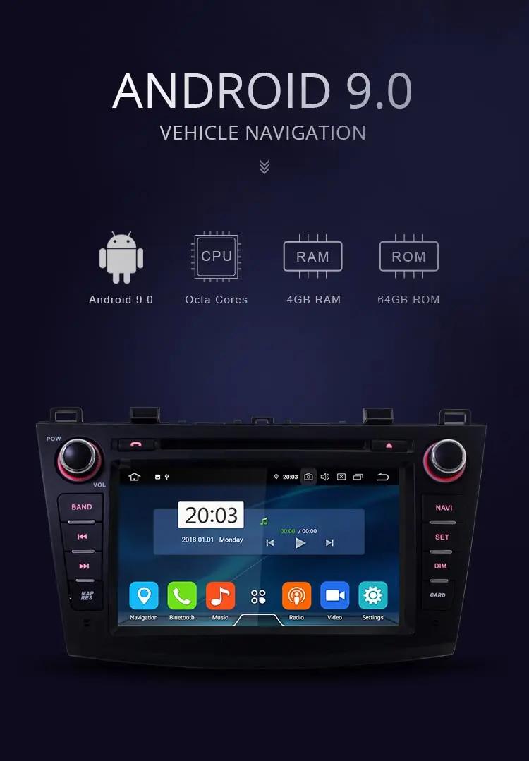 JDASTON Android 9,0 автомобильный dvd-плеер для Mazda 3 2009-2012 wifi Мультимедиа gps Навигация стерео 2 Din автомагнитола аудио авто видео