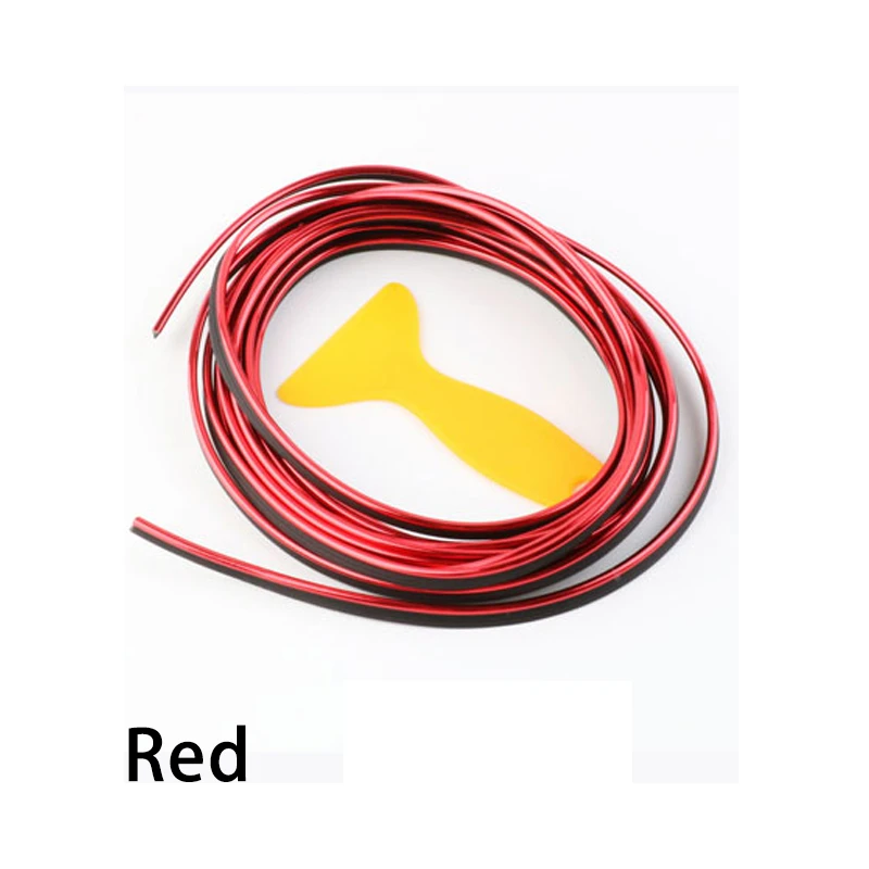 RED 5 м автомобильный Стайлинг Слот литье отделка полоски зазор декоративная линия хром серебро синий красный фиолетовый золотой авто аксессуары - Название цвета: RED