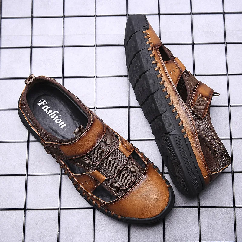 

2021 New Summer Sandals Men's Slippers Casual Beach Shoes Fashion Sandals Outdoor Sandals And Driving Sandals