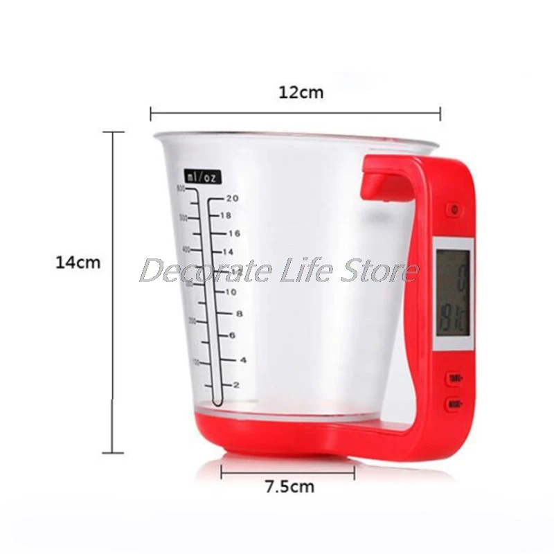 

Electronic Measuring Cup LCD Display Kitchen Scales Temperature Measurement