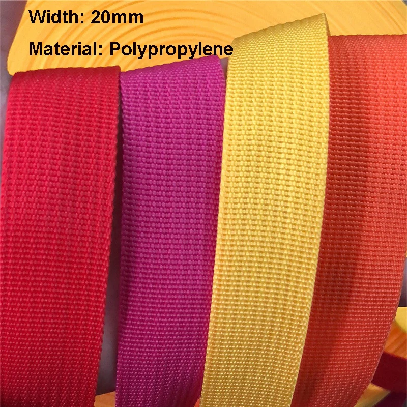 

57 Colors 100 Yards/Roll PP Webbing Ribbon 20mm For Bag Belt Backpack Strap DIY Sewing Dog Pet Collar Leash Harness