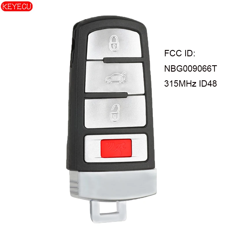 KEYECU умный дистанционный ключ 4 кнопки 315 МГц ID48 для VW Passat CC 2006 2007 2008 2009 2010 2011 2012 FCC: